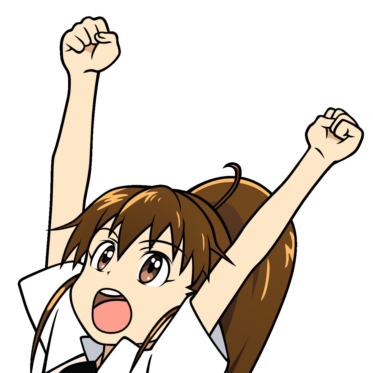 anime girl cheering