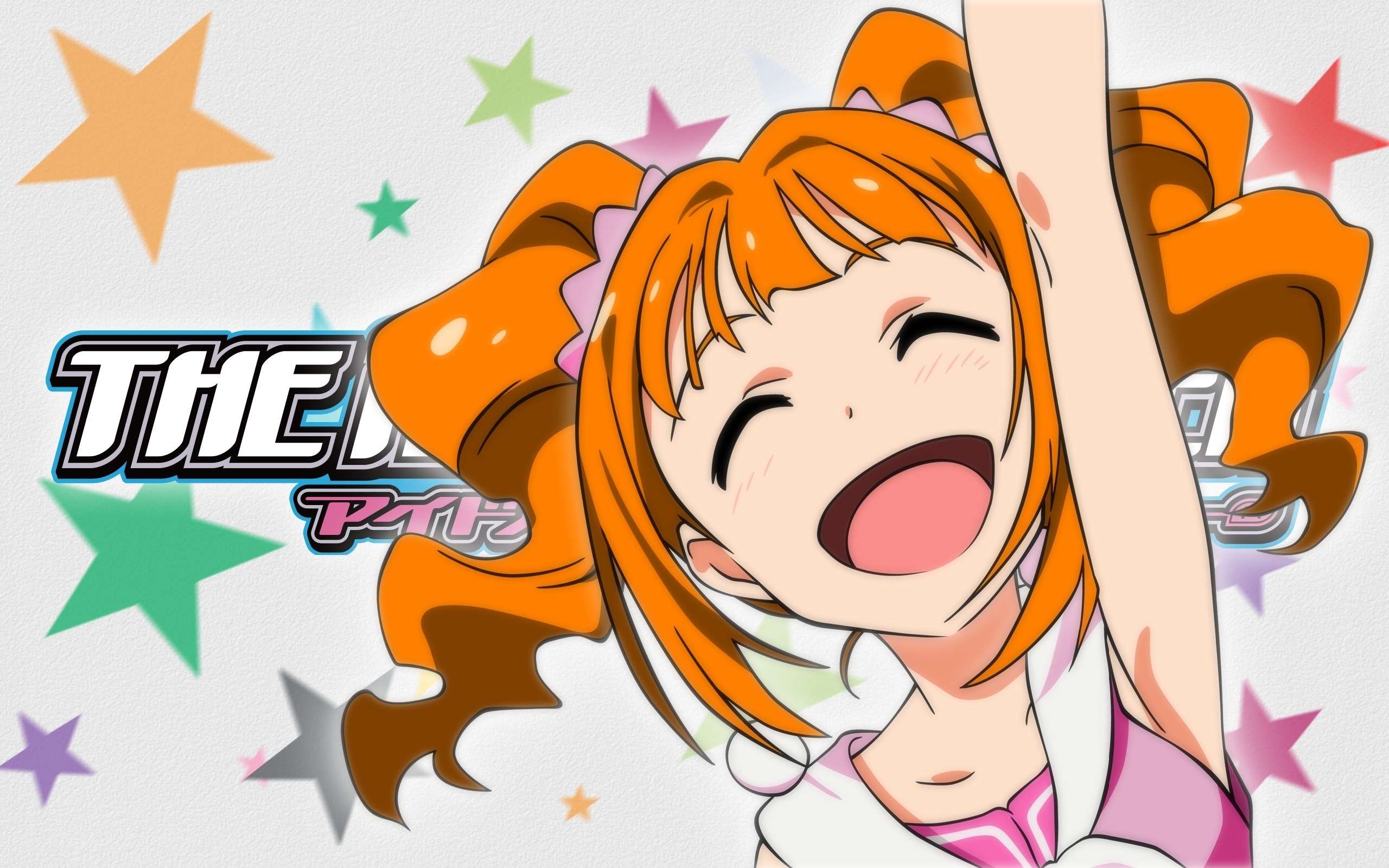 anime girl cheering with stars
