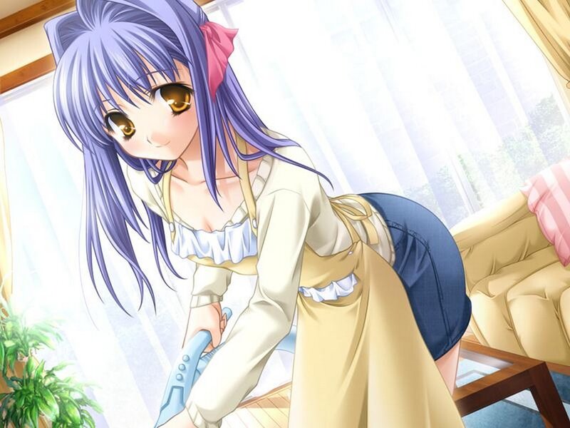 anime girl cleaning