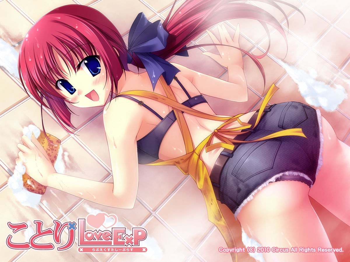 Anime girl cleaning bathroom