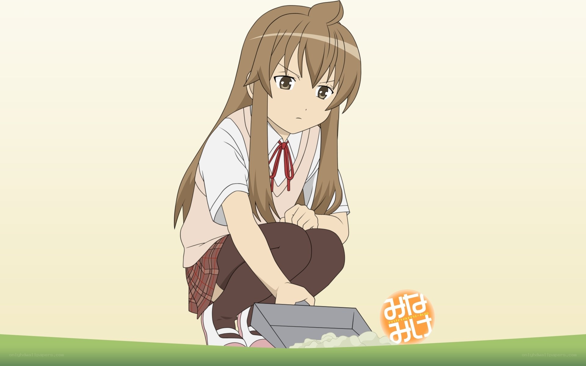 anime girl cleaning