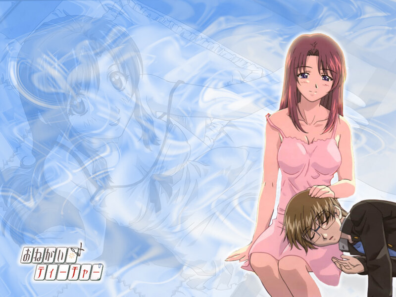 Anime girl comforting a boy