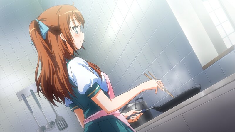 Anime Girl Cooking — Brown, Calm