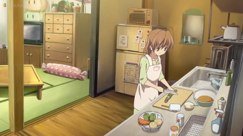 Anime Girl Cooking — Brown