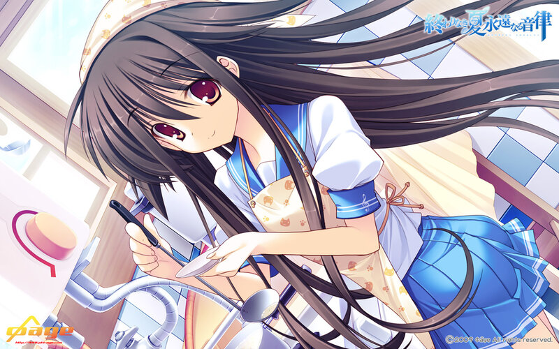 anime girl cooking in kitchen