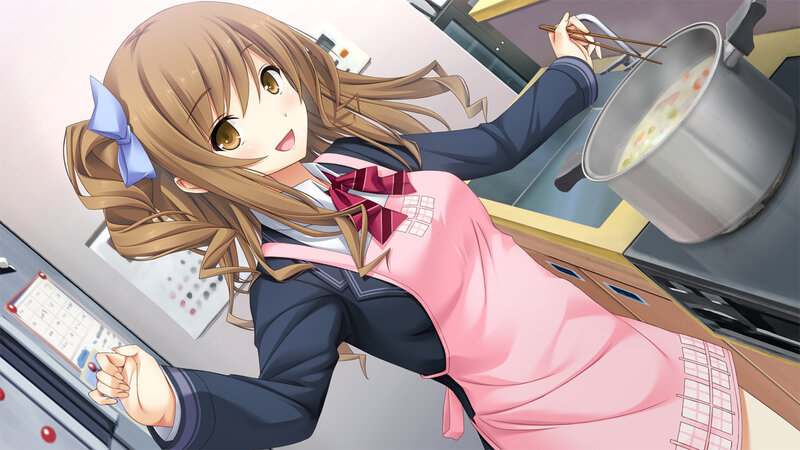 Anime Girl Cooking — Pink, Cheerful