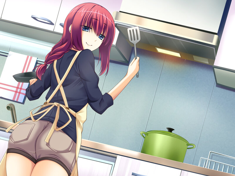 Anime Girl Cooking — Purple