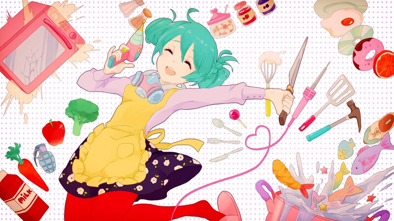 Anime Girl Cooking — Yellow, Chaotic
