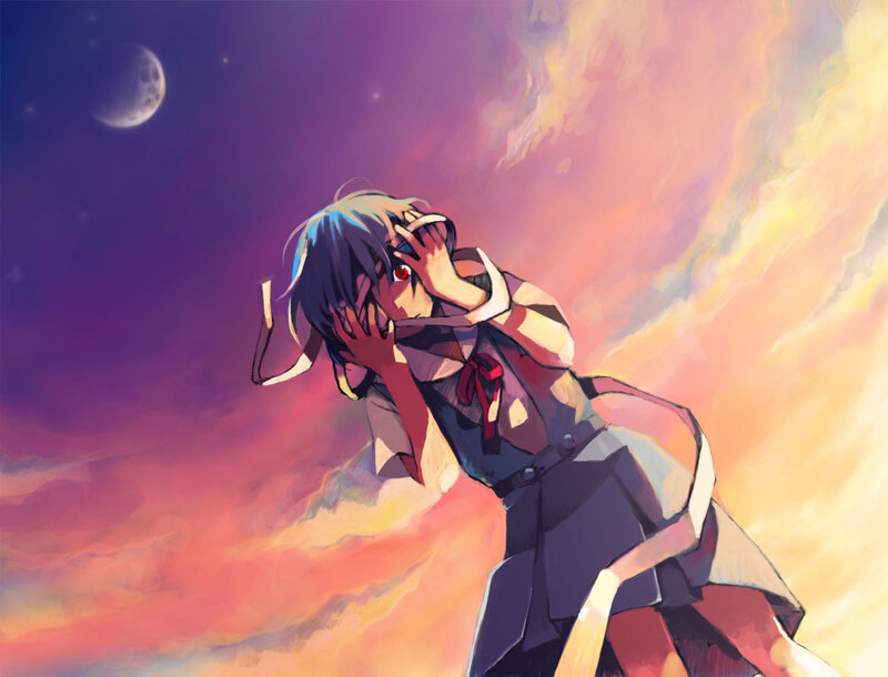 anime girl covering eyes