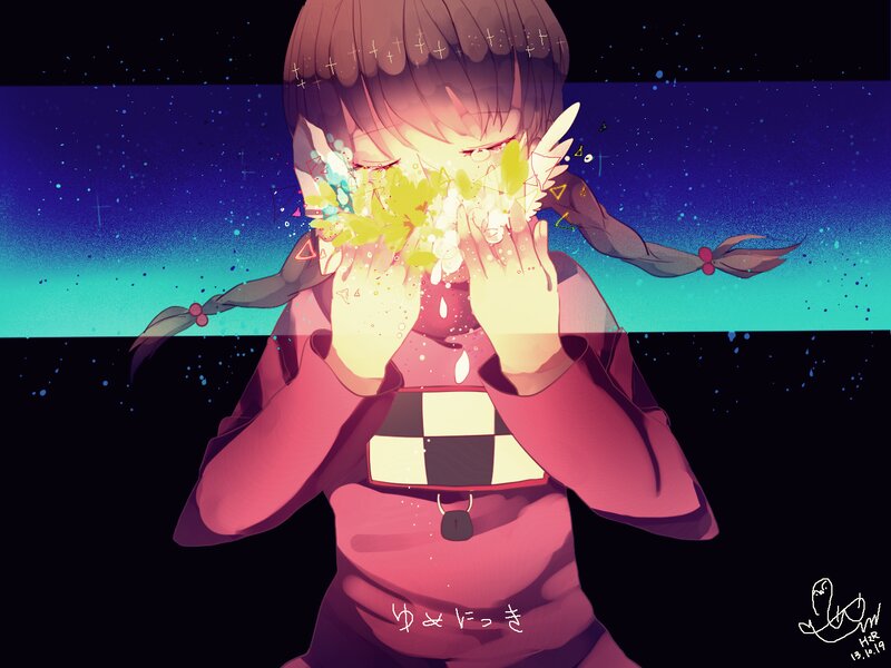 Anime Girl Covering Face — Purple