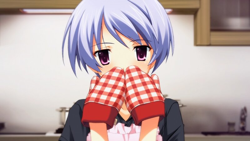 anime girl covering mouth