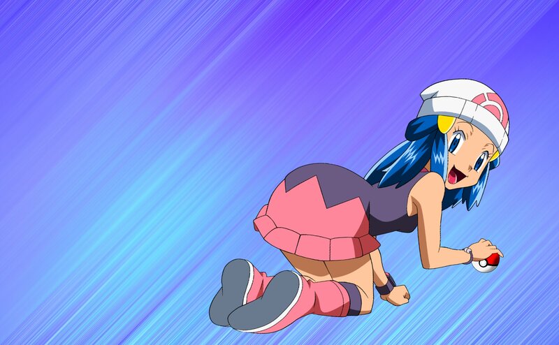 Anime Girl Crawling — Blue, Dynamic