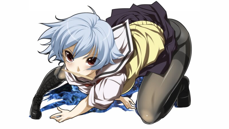 anime girl crawling with chopsticks