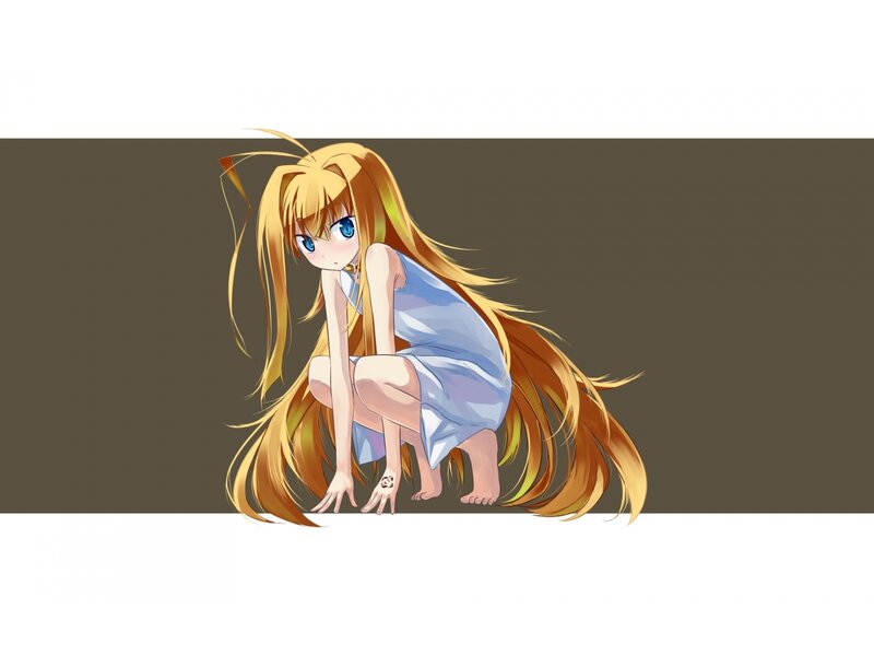 Anime Girl Crouching — Brown