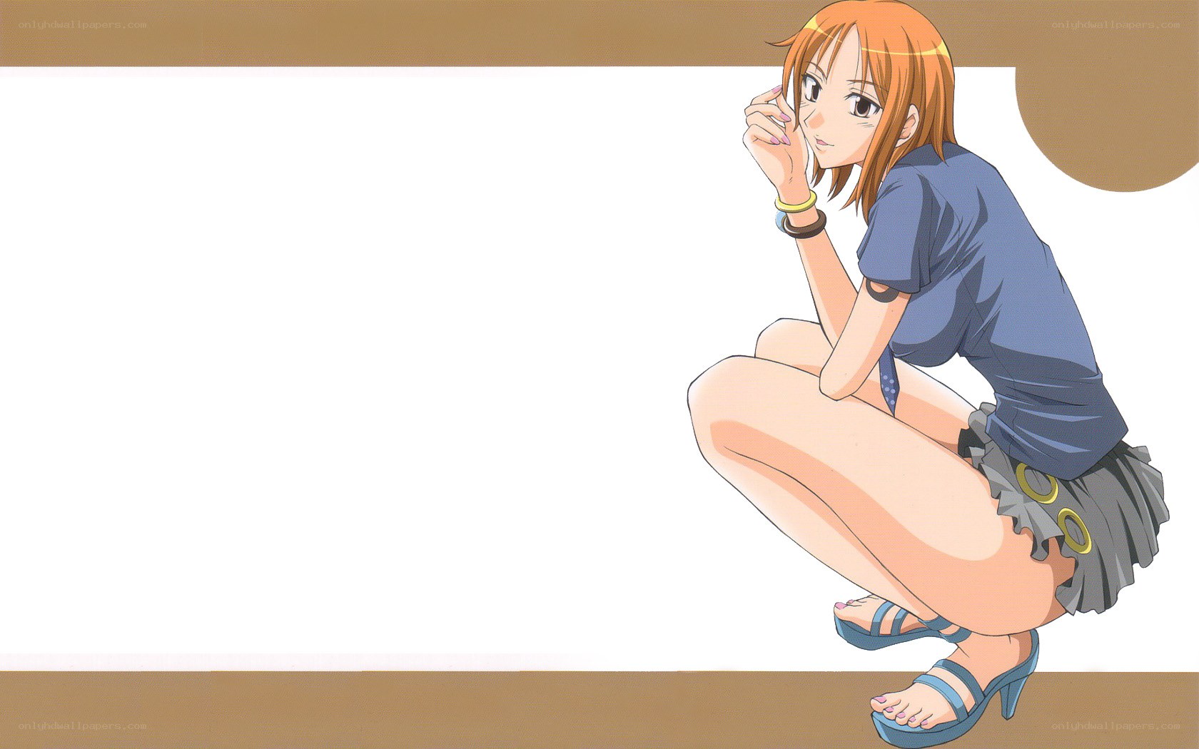 anime girl crouching