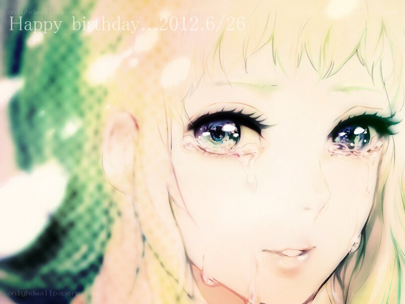 anime girl crying birthday