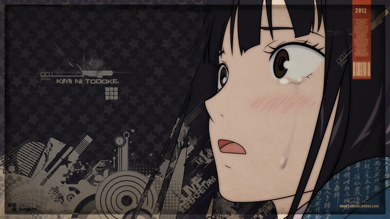 Anime Girl Crying — Black, Dramatic, Tear