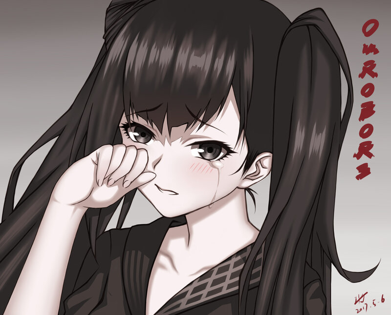Anime Girl Crying — Black, Sad, Manga