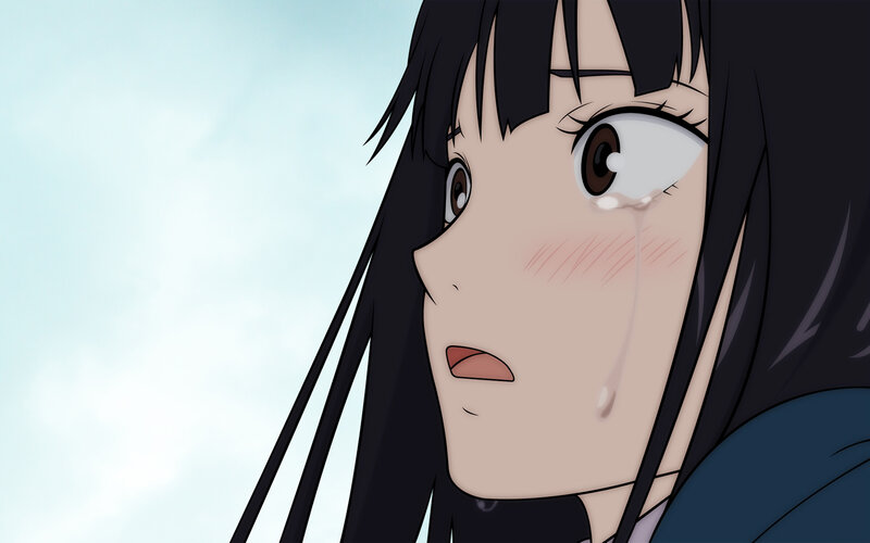 Anime Girl Crying — Blue, Sad, Tear