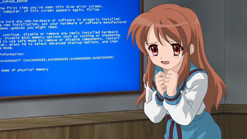 Anime Girl Crying — Blue