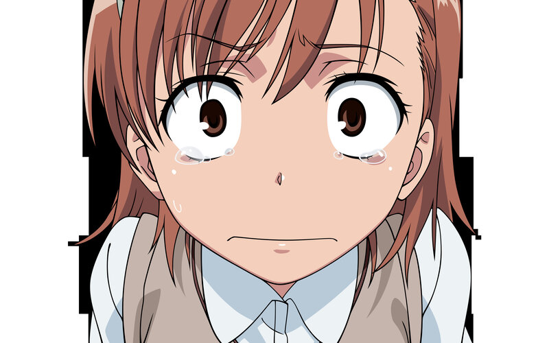 Anime Girl Crying — Brown, Sad, Tears, Eyes, School Uniform, White