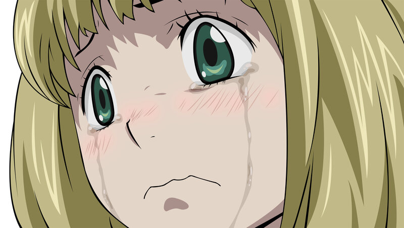 Anime Girl Crying — Green