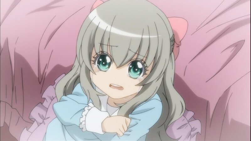 anime girl crying in bed