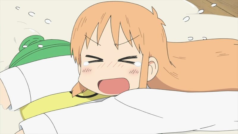 anime girl crying in bed