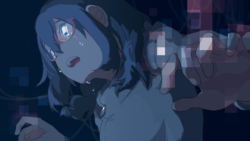 anime girl crying in distress