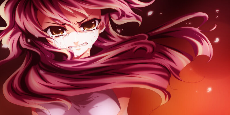 anime girl crying intensely