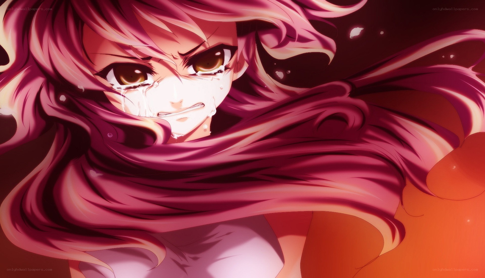 anime girl crying intensely