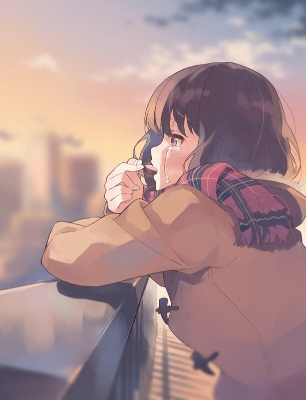 Anime Girl Crying — Pink, Melancholic