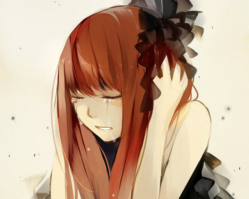 Anime Girl Crying — Red