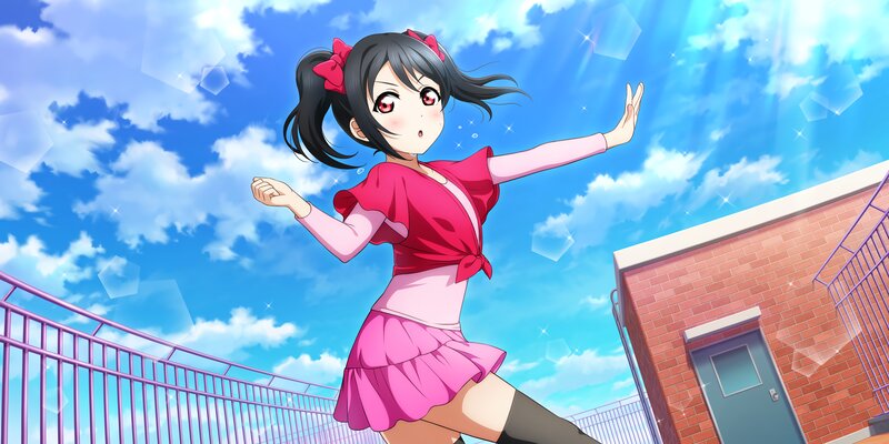 Anime Girl Dancing — Blue, Bright, Cheerful