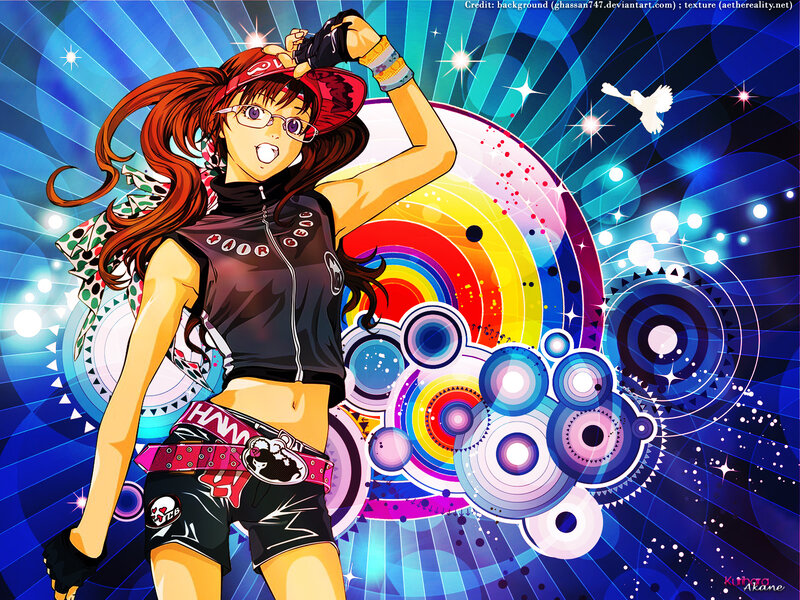 Anime Girl Dancing — Blue, Energetic