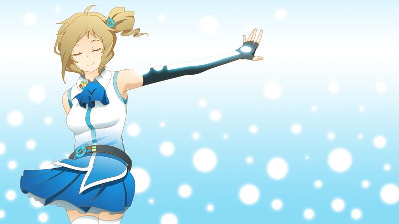 Anime Girl Dancing — Blue, Joyful