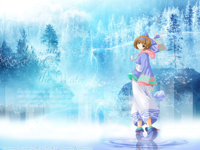 Anime Girl Dancing — Blue, Serene, Winter