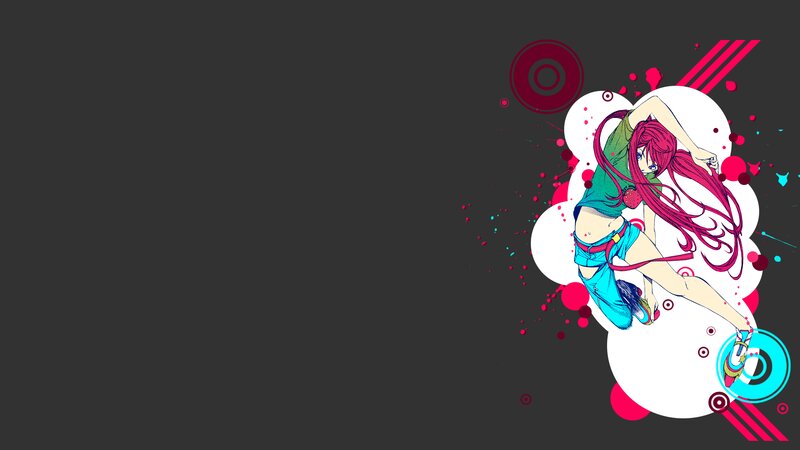 Anime Girl Dancing — Gray, Dynamic