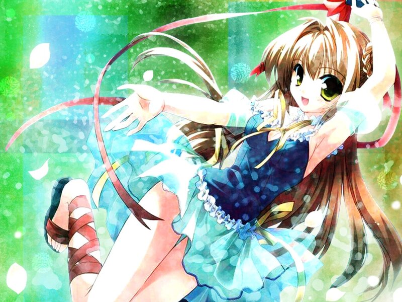 Anime Girl Dancing — Green