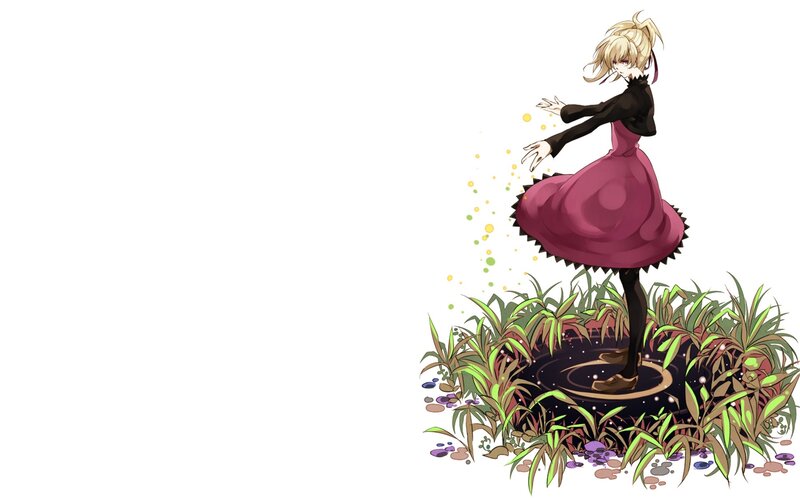 anime girl dancing in a garden