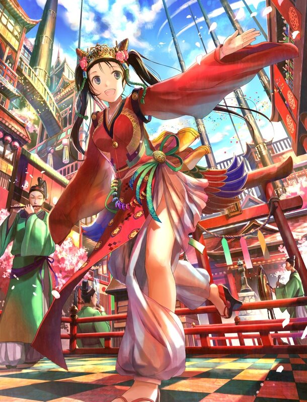 anime girl dancing in festival