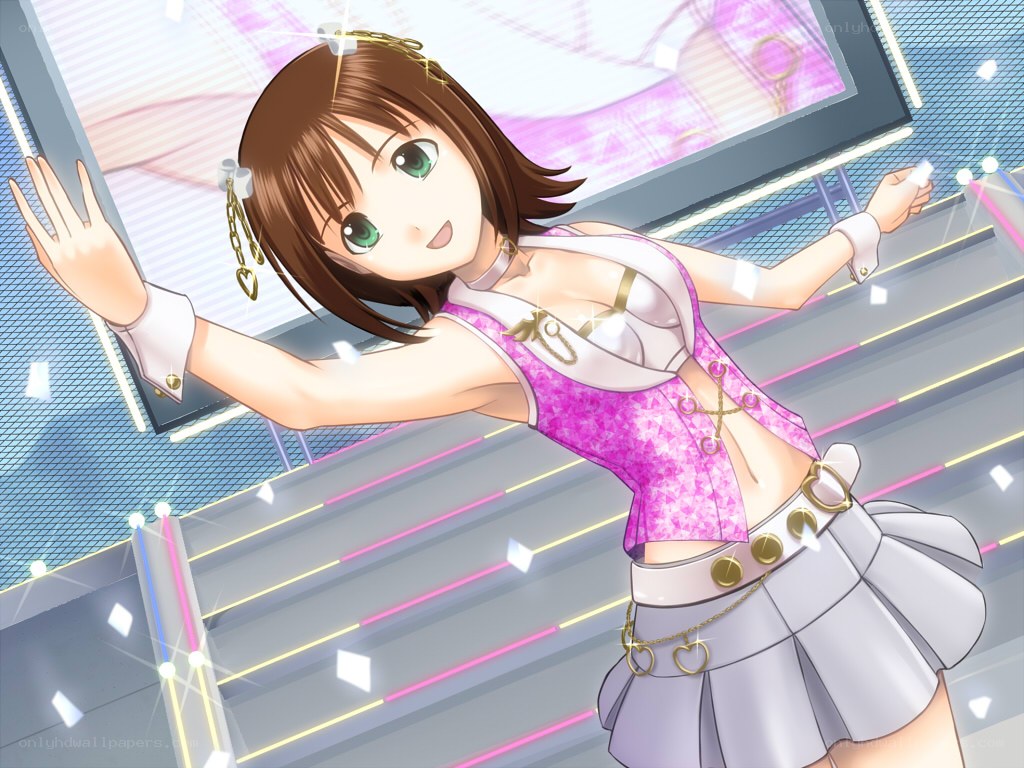 anime girl dancing on stage