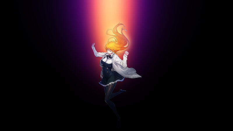 Anime Girl Dancing — Purple, Dramatic, Digital Art