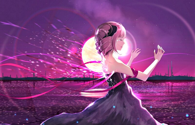 Anime Girl Dancing — Purple, Dramatic