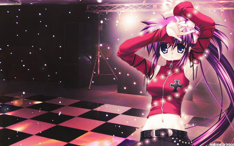 Anime Girl Dancing — Purple, Energetic, Night