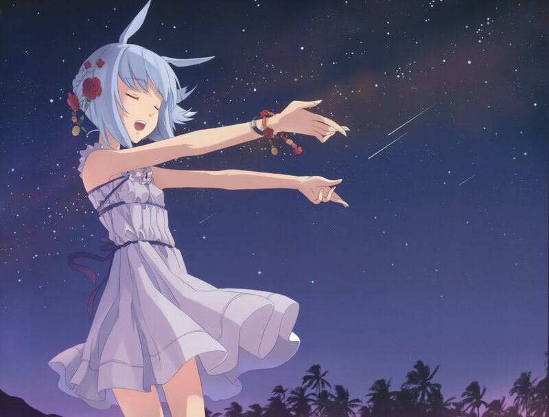 Anime Girl Dancing — Purple, Serene, Night
