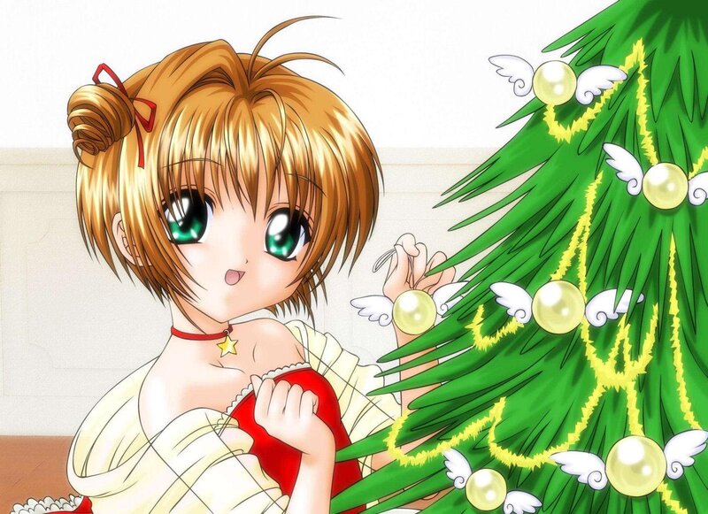 Anime Girl Decorating Tree