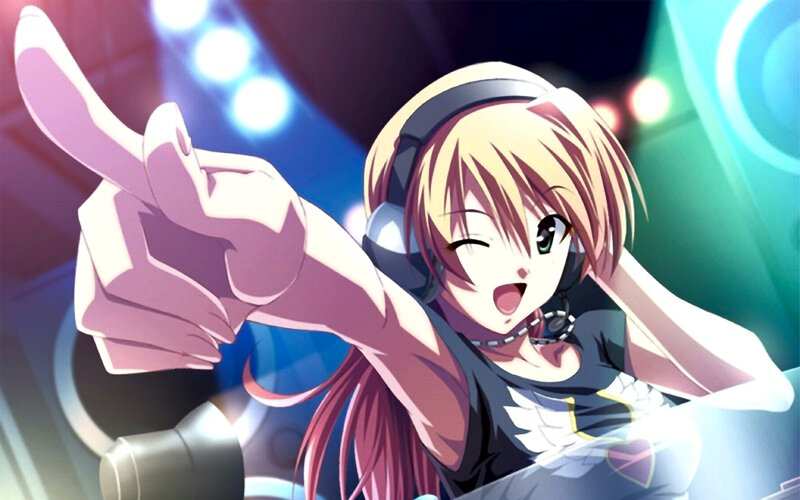 anime girl DJ at concert