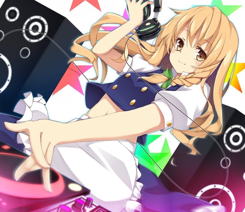anime girl DJ at turntables