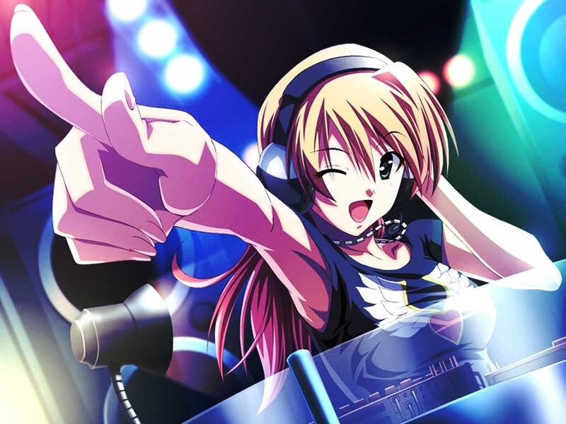 Anime Girl DJ — Blue, Energetic